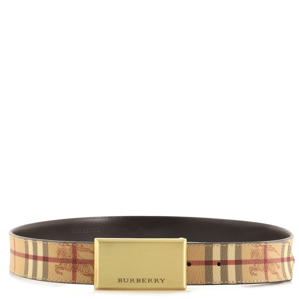 Logo Buckle Belt Haymarket Coated Canvas Medium 90