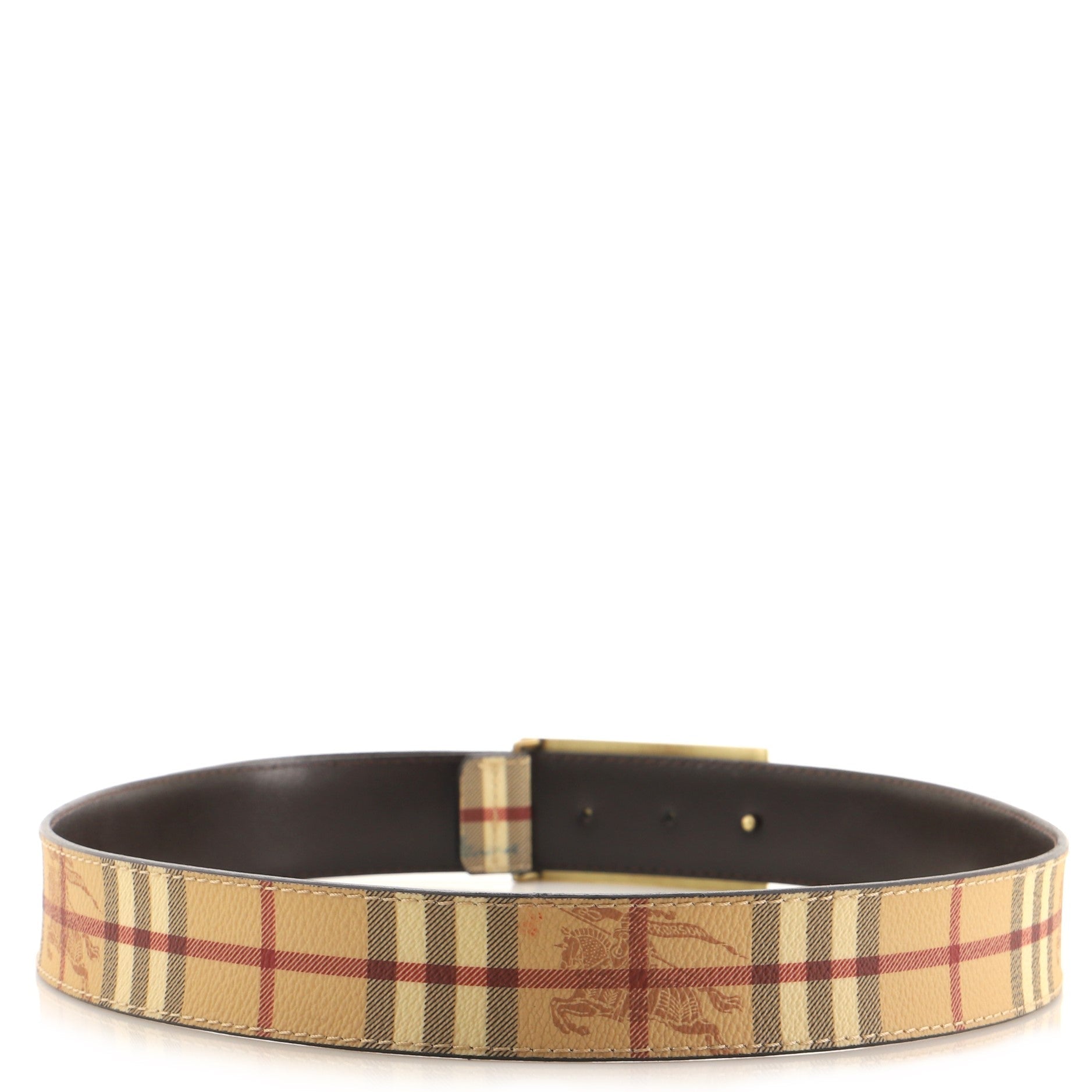 Logo Buckle Belt Haymarket Coated Canvas Medium 90