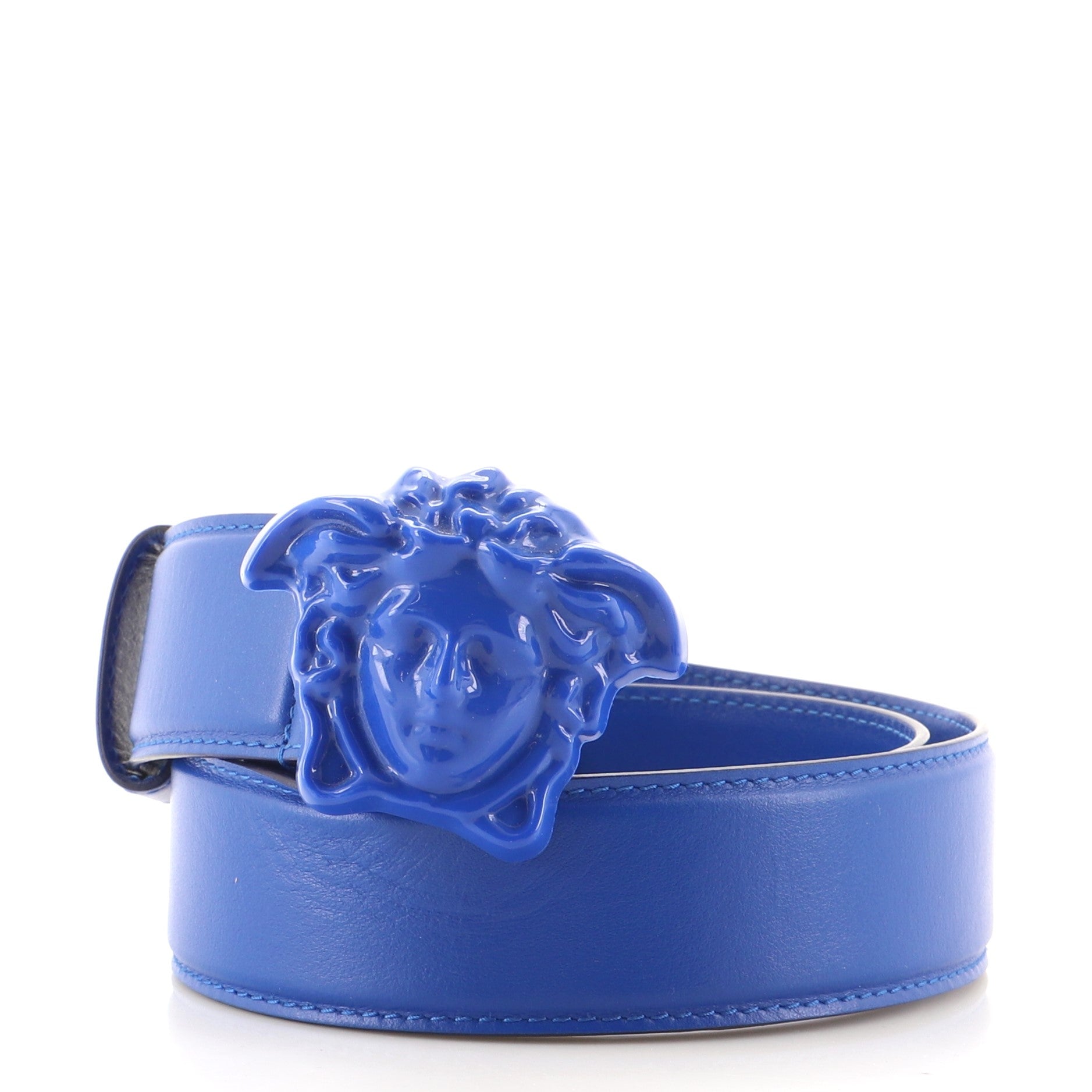 Medusa Buckle Belt Leather Wide 85