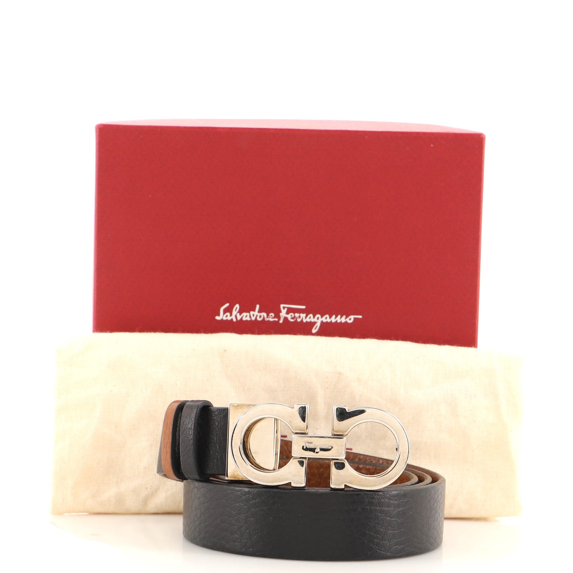 Gancini Reversible Belt Leather Wide 85