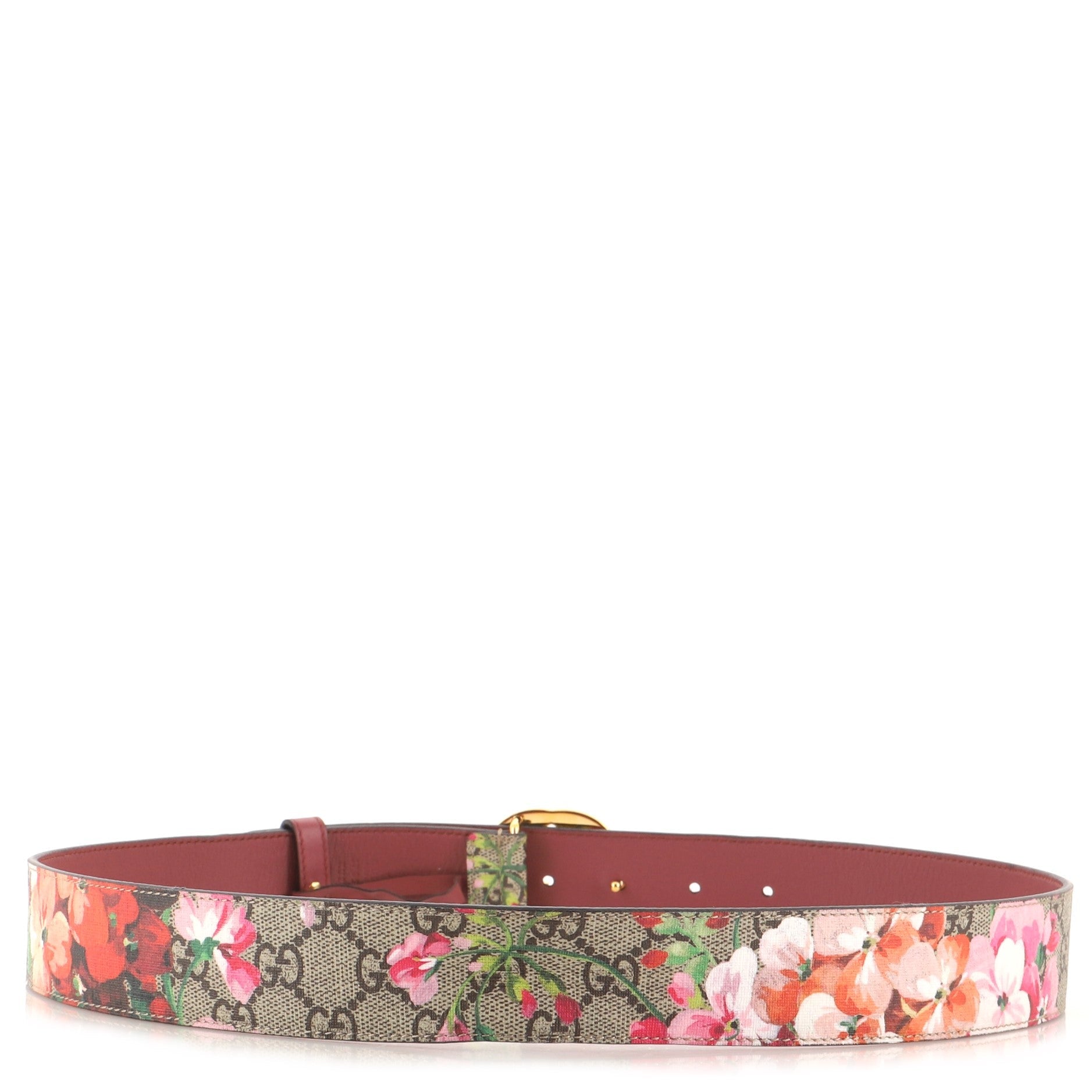 Interlocking G Belt Blooms Print GG Coated Canvas Wide 90