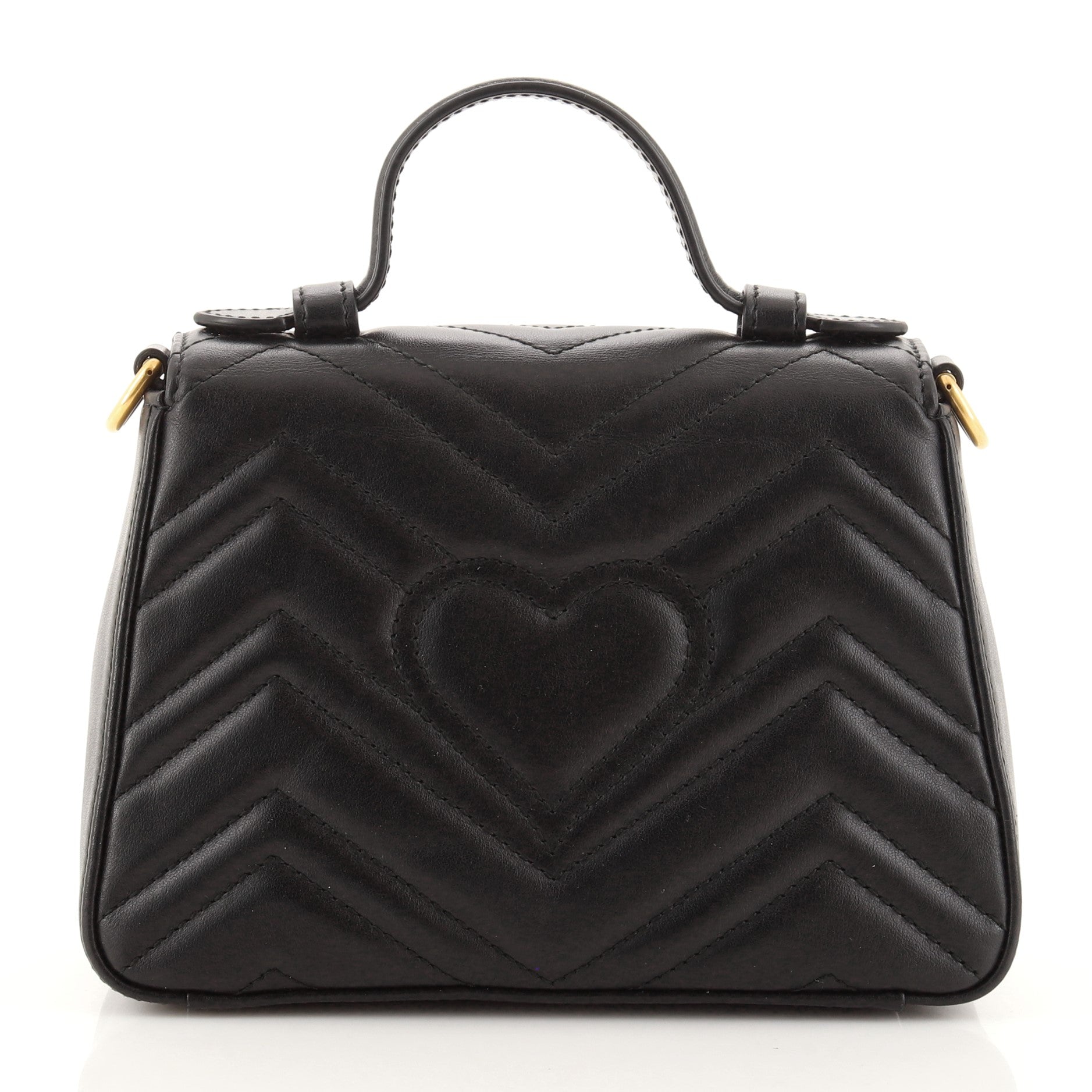 GG Marmont Top Handle Flap Bag Matelasse Leather Mini