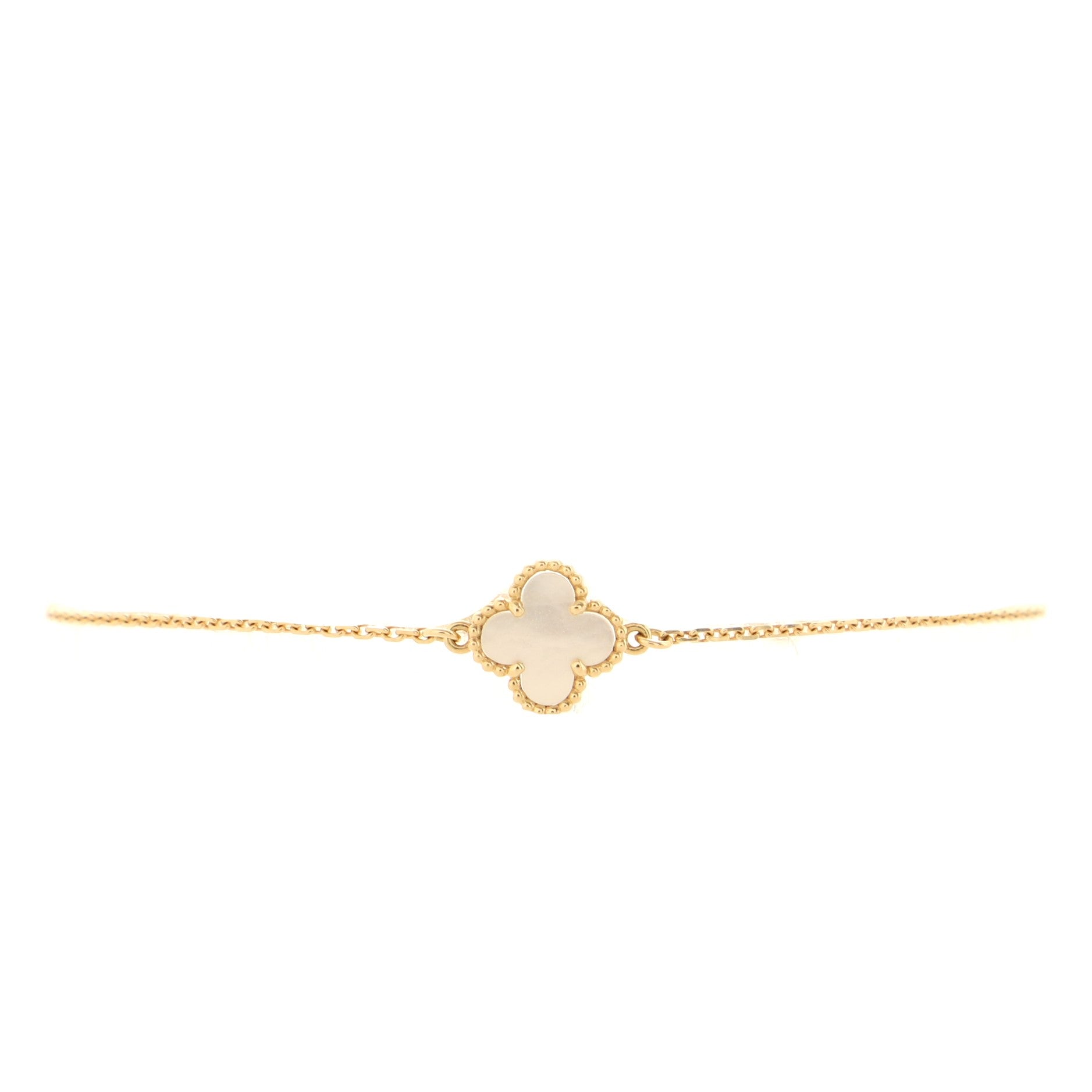Sweet Alhambra Bracelet 18K Yellow Gold and Mother of Pearl