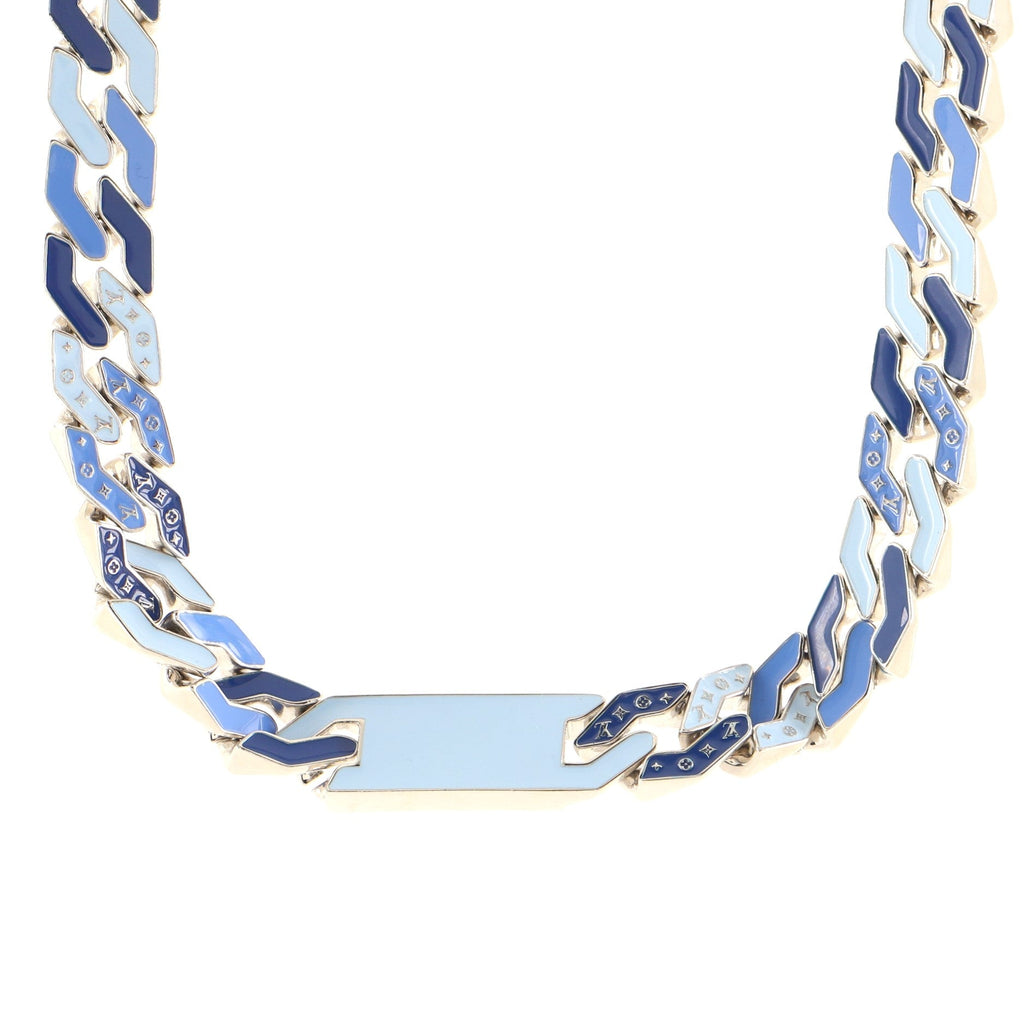 Cuban Chain Necklace Metal and Enamel