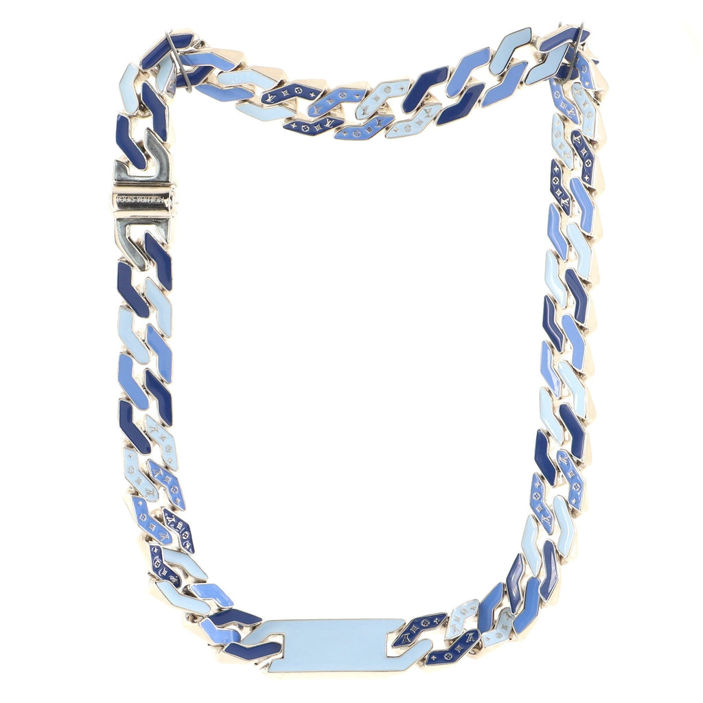 Cuban Chain Necklace Metal and Enamel