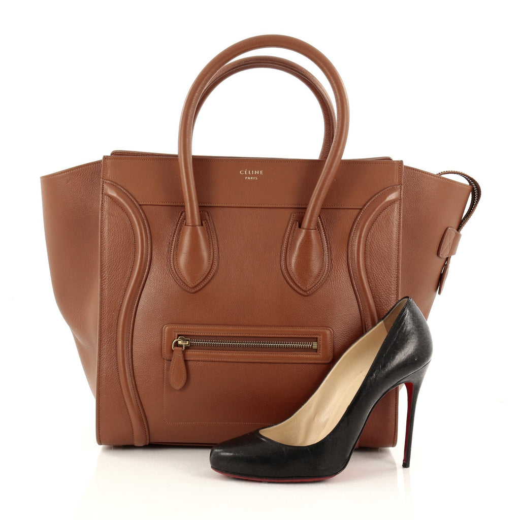 Luggage Handbag Grainy Leather Mini
