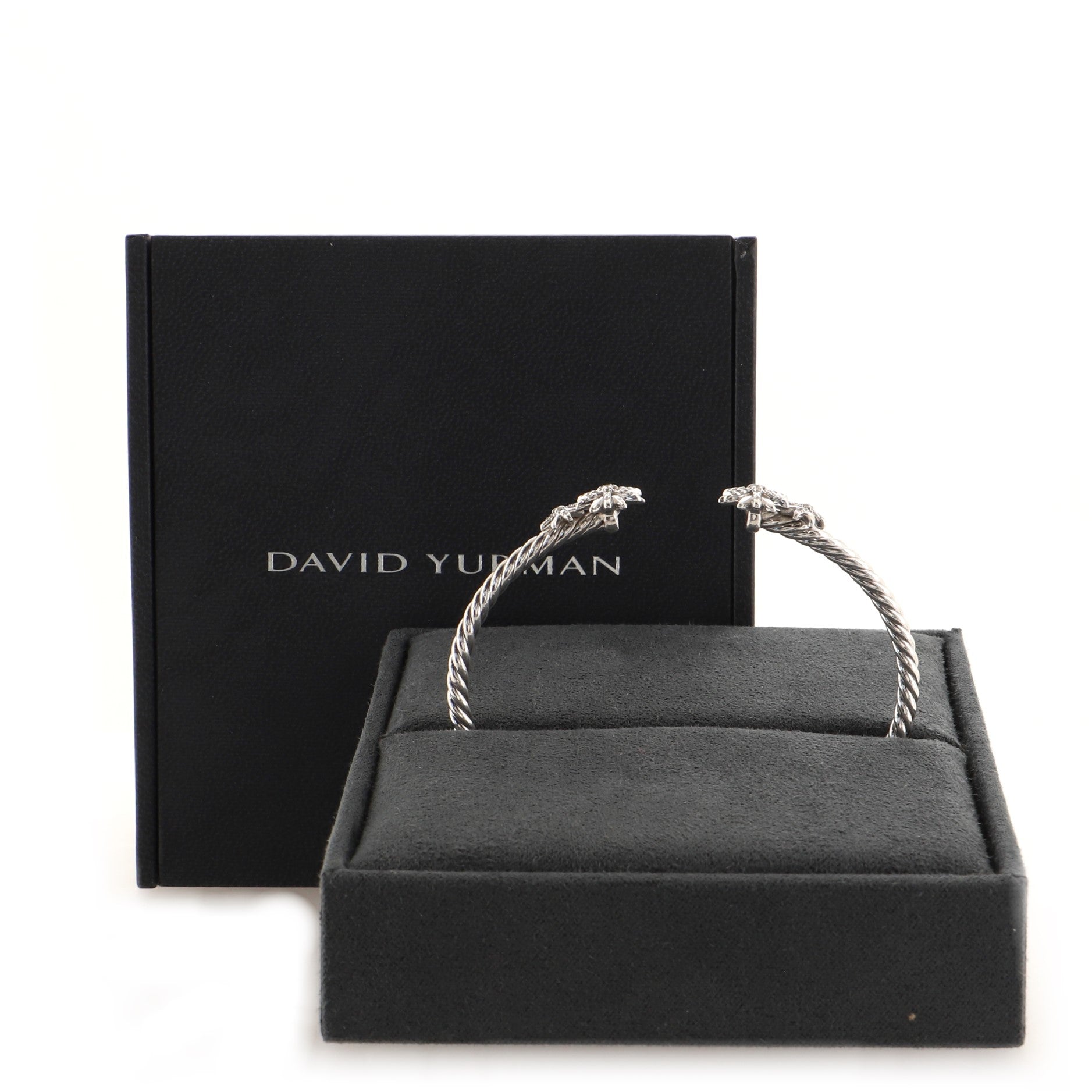 Starburst Open Cable Bracelet Sterling Silver with Diamonds 3.5mm