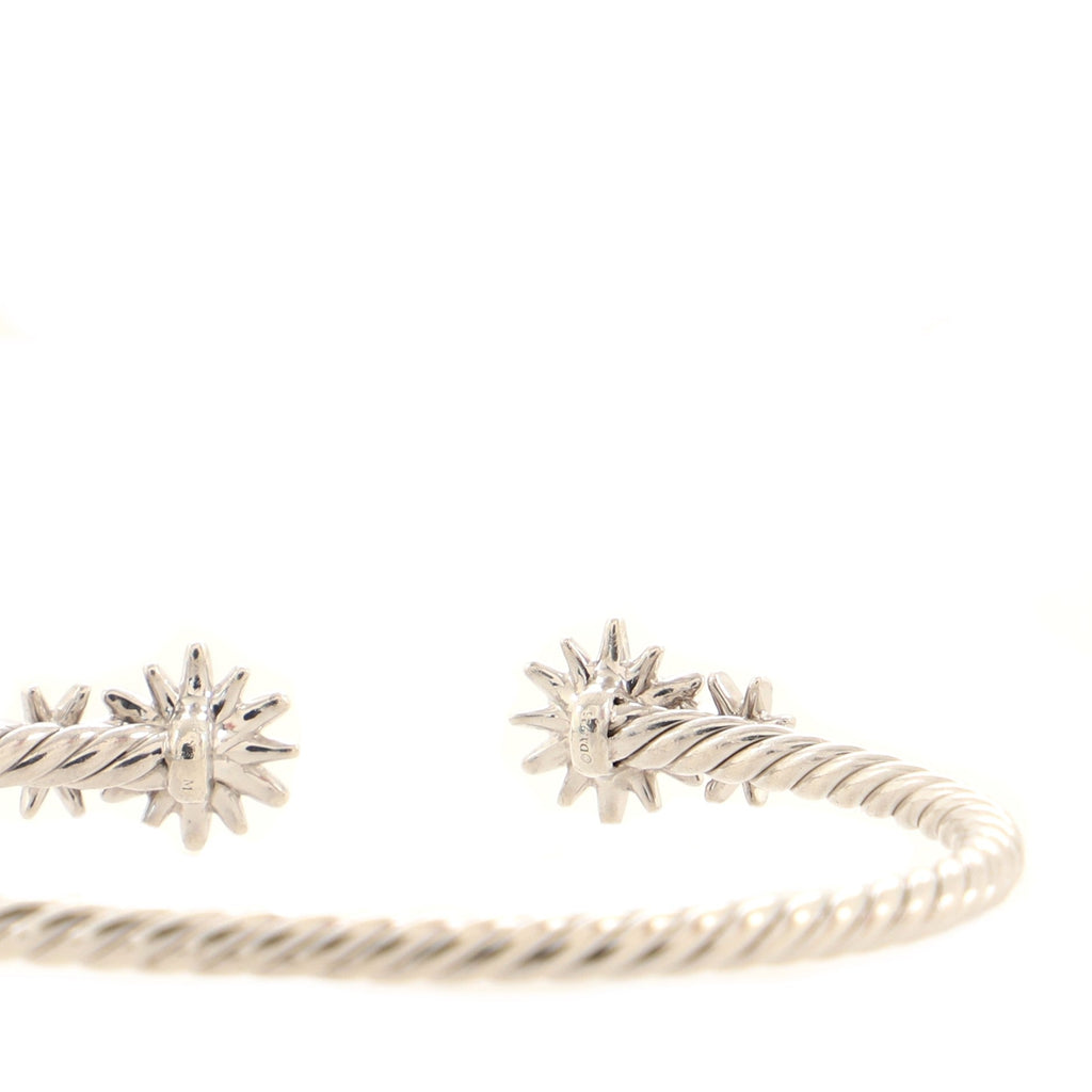 Starburst Open Cable Bracelet Sterling Silver with Diamonds 3.5mm