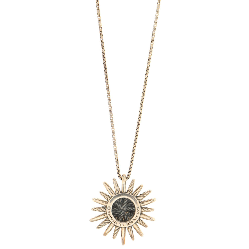 Starburst Pendant Necklace Sterling Silver with Diamonds Medium