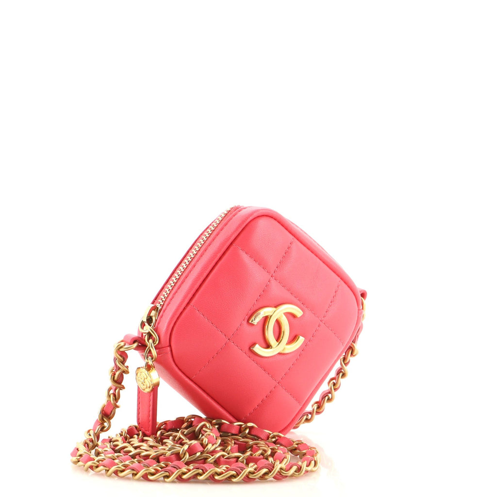 Diamond Clutch with Chain Quilted Lambskin