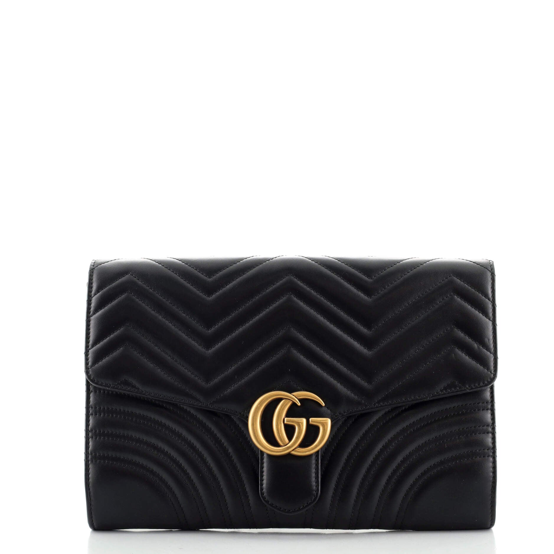 GG Marmont Flap Clutch Matelasse Leather