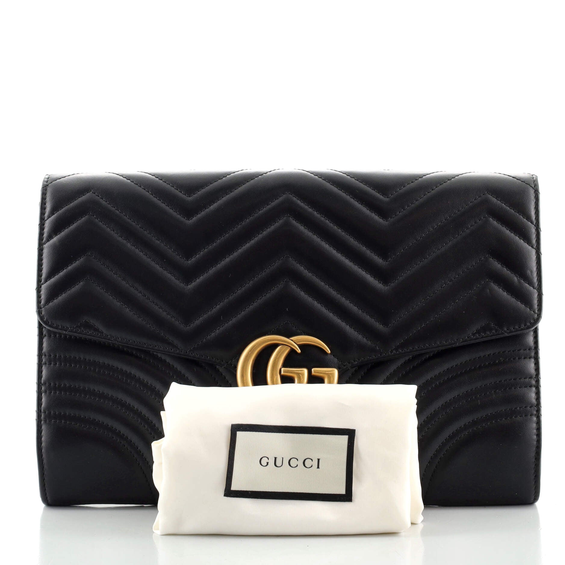 GG Marmont Flap Clutch Matelasse Leather