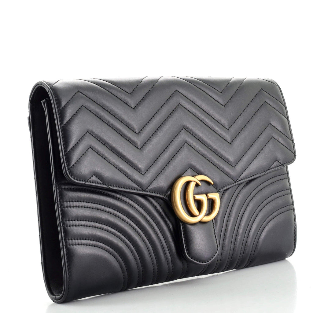 GG Marmont Flap Clutch Matelasse Leather