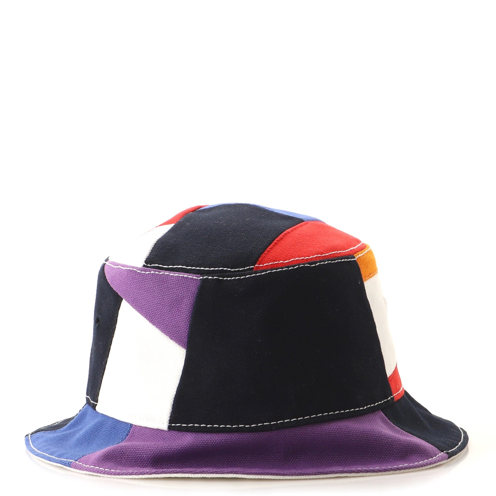 Color Panel Patchwork Bucket Hat Canvas XXL