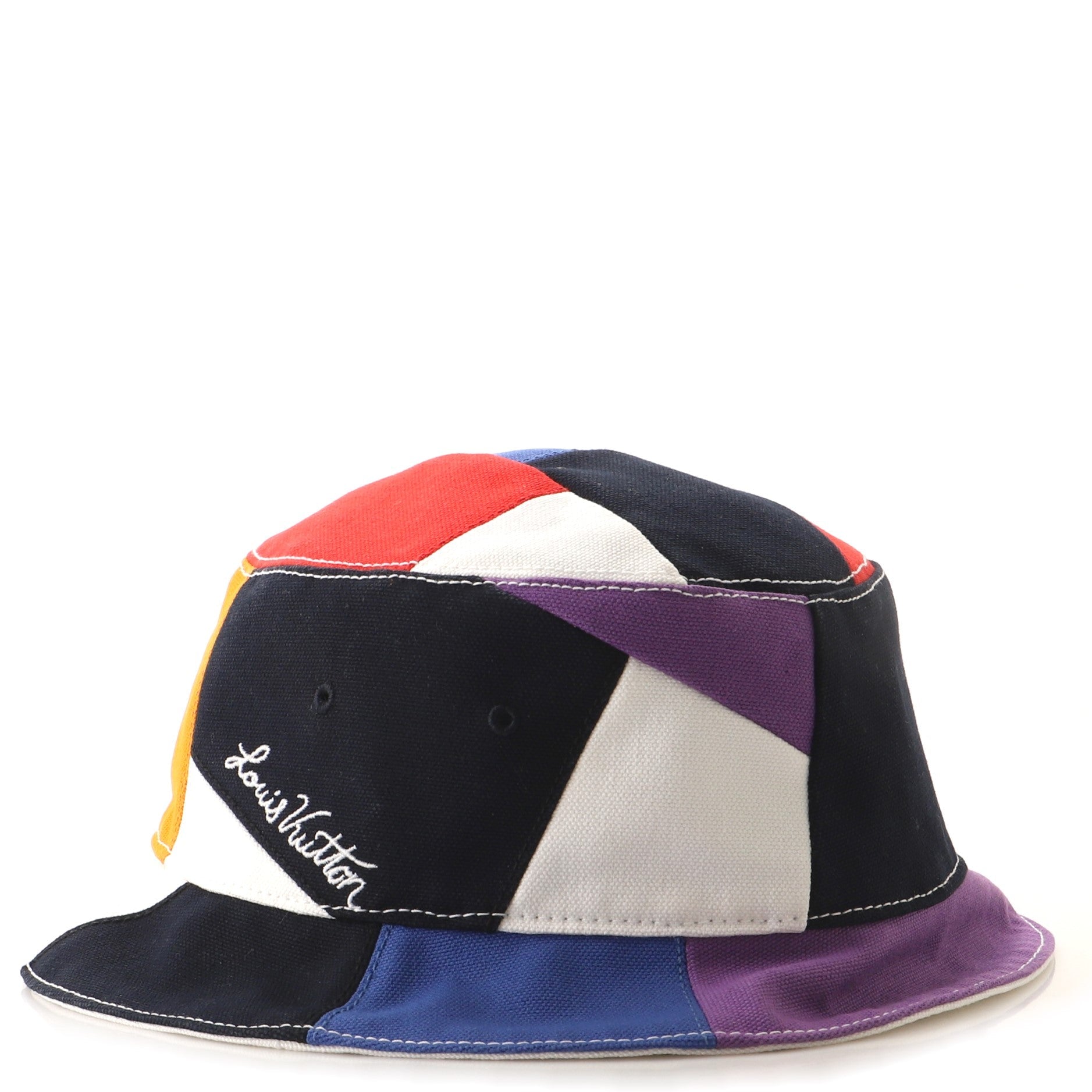 Color Panel Patchwork Bucket Hat Canvas XXL