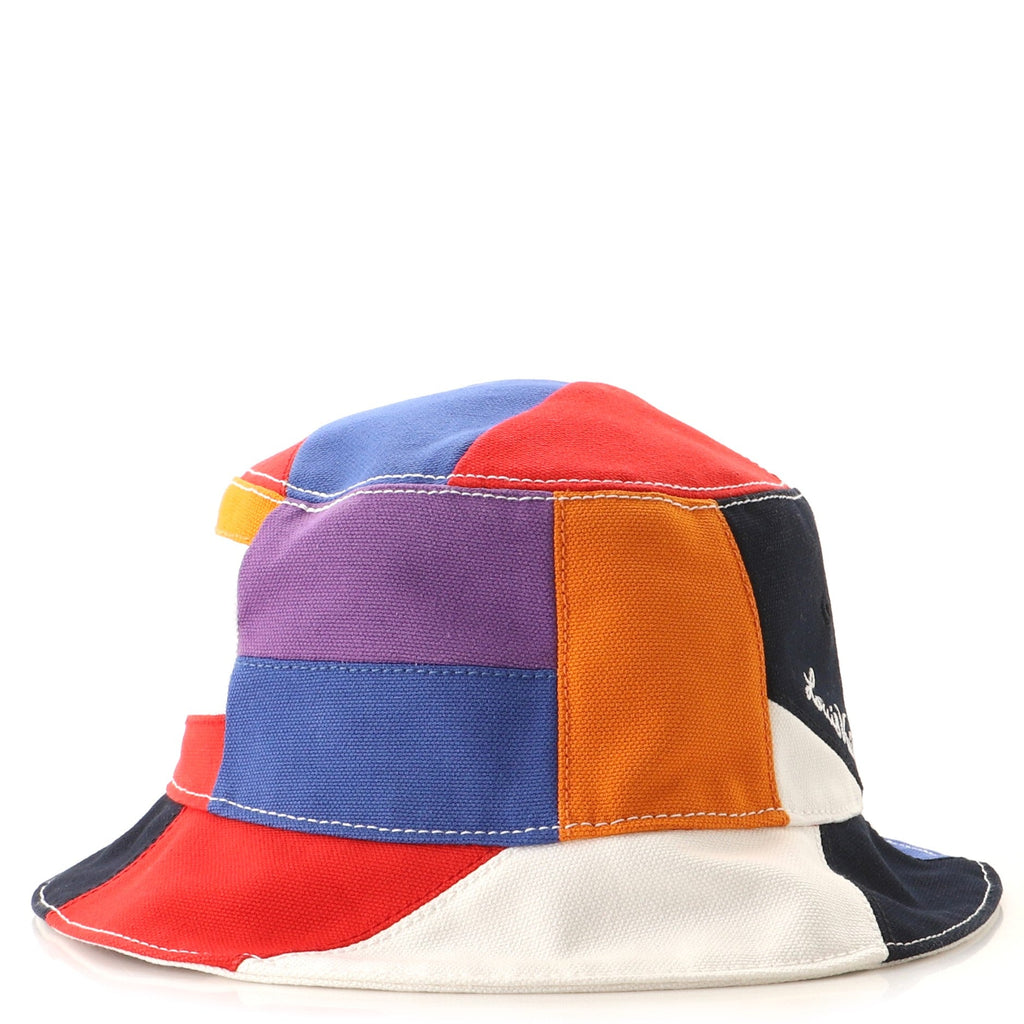 Color Panel Patchwork Bucket Hat Canvas XXL