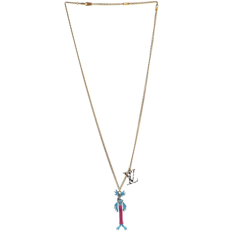 LV Friends Pendant Necklace Metal and Enamel