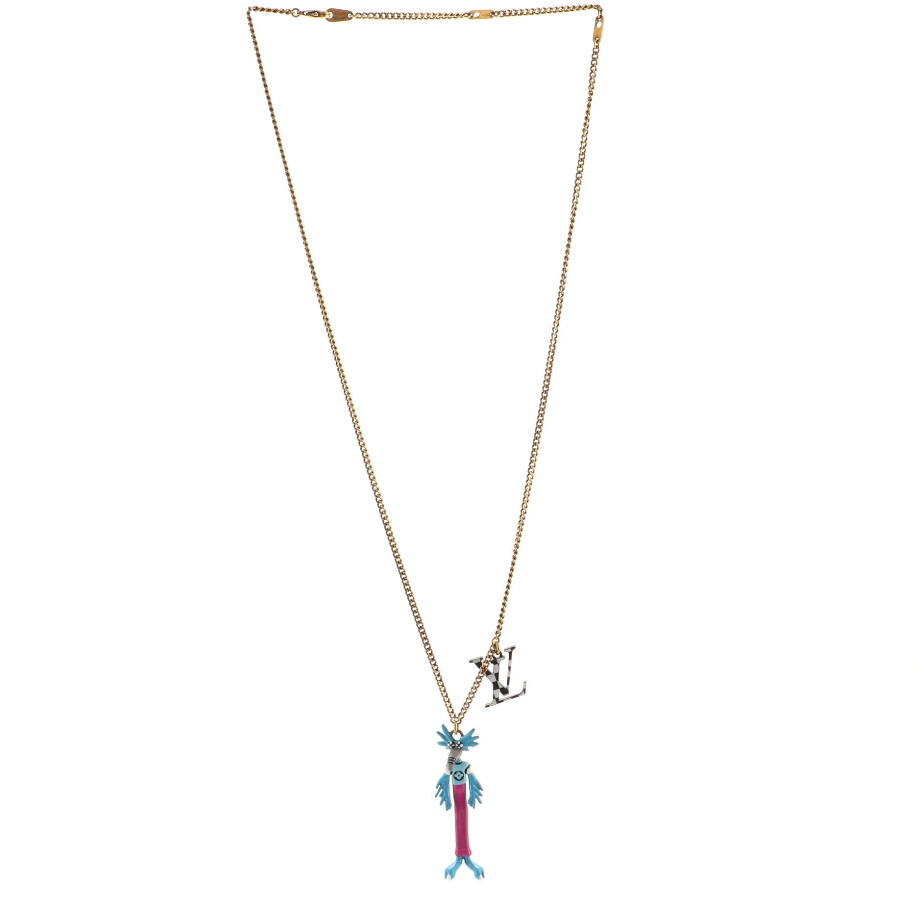 LV Friends Pendant Necklace Metal and Enamel