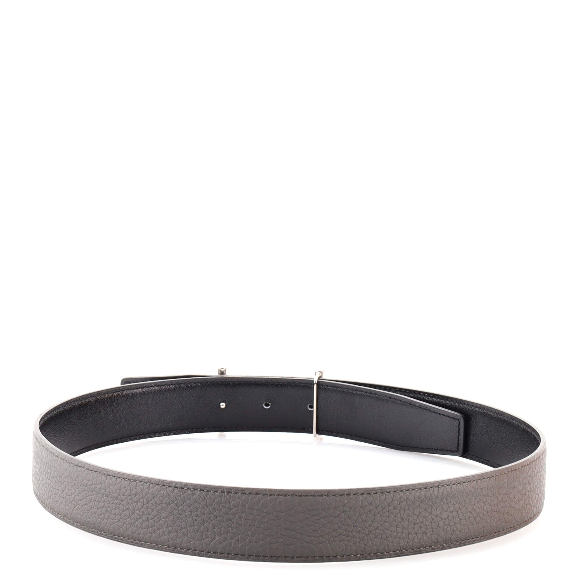H D'Ancre Reversible Belt Metal and Leather Wide 80