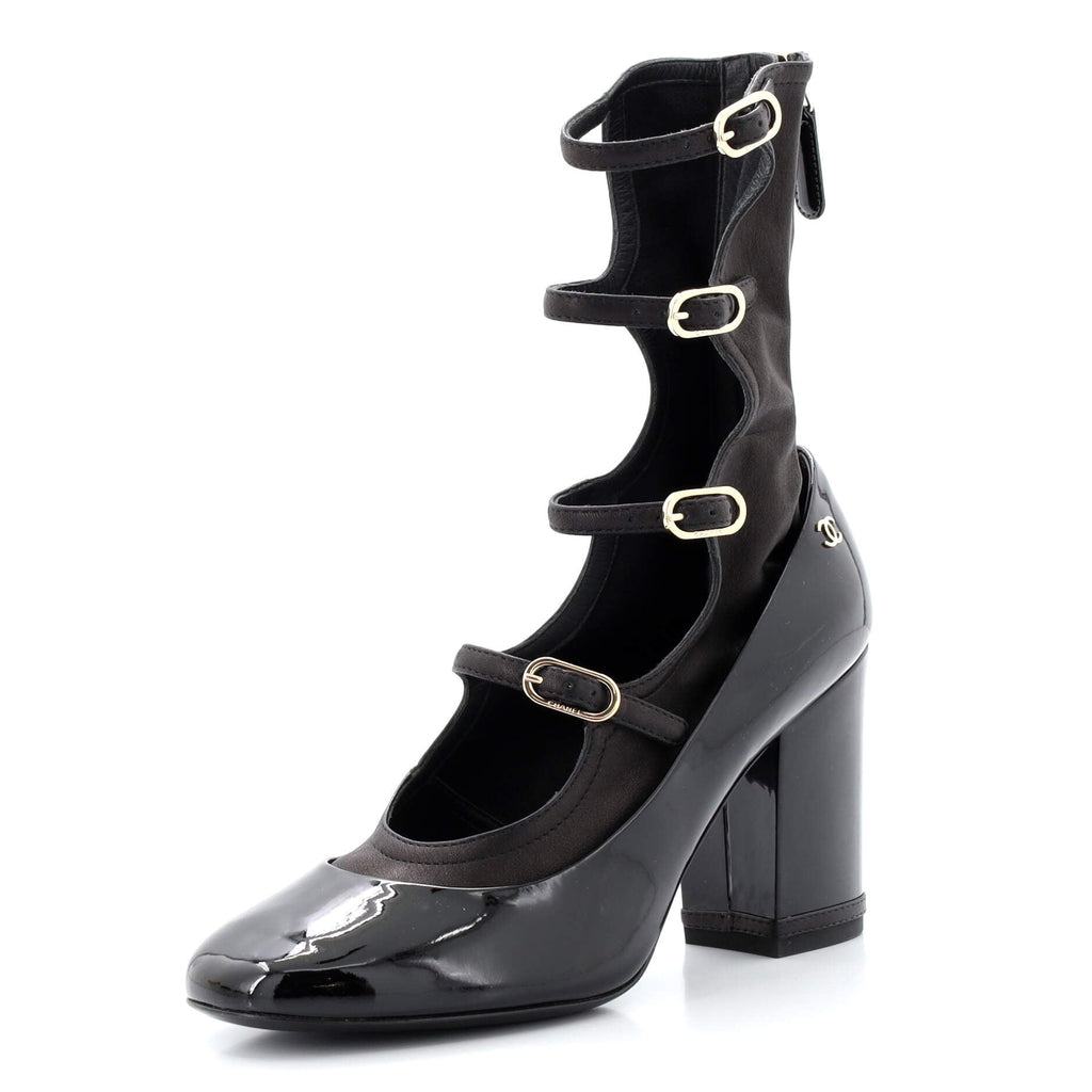 Women's CC Gladiator Pumps Patent and Calfskin