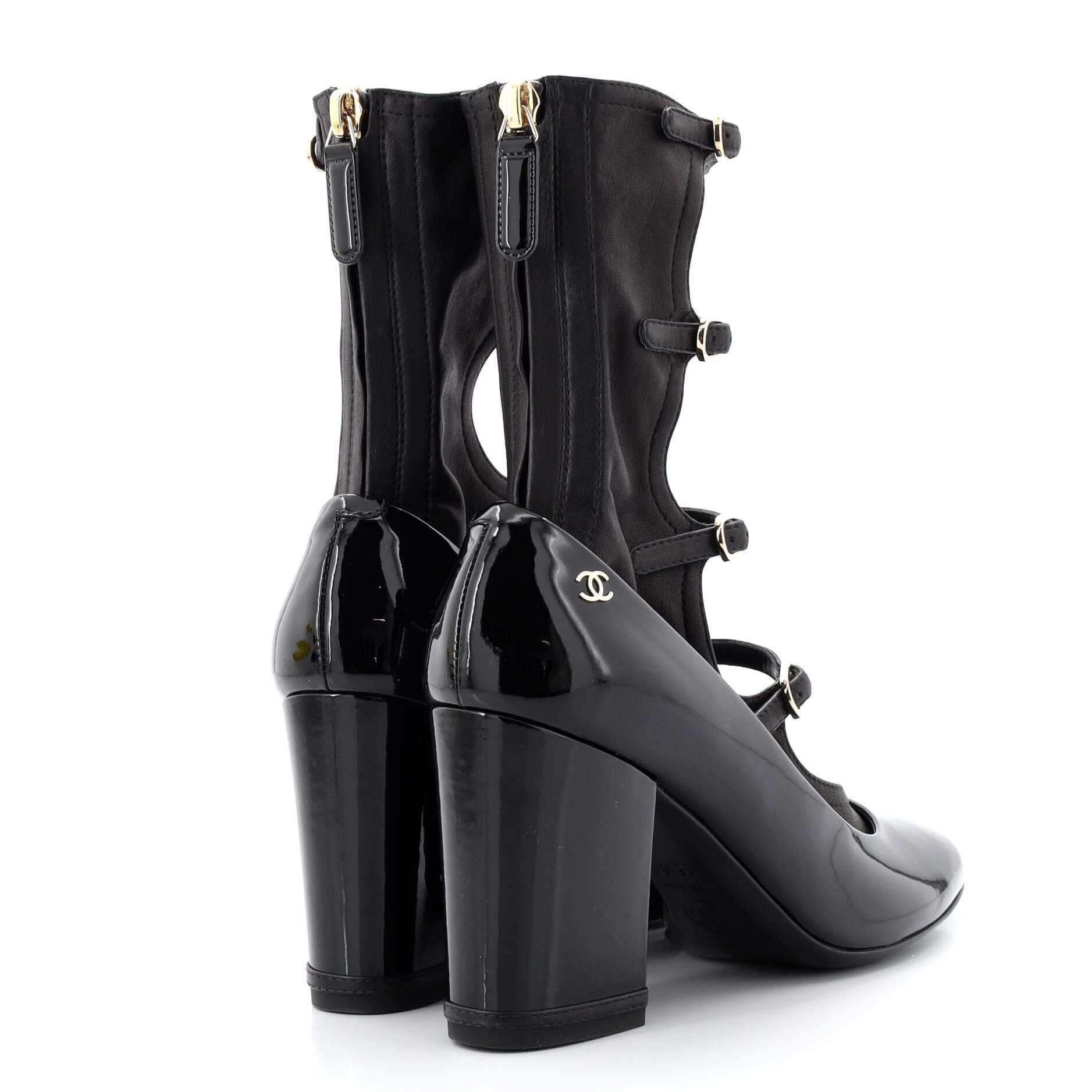Women's CC Gladiator Pumps Patent and Calfskin
