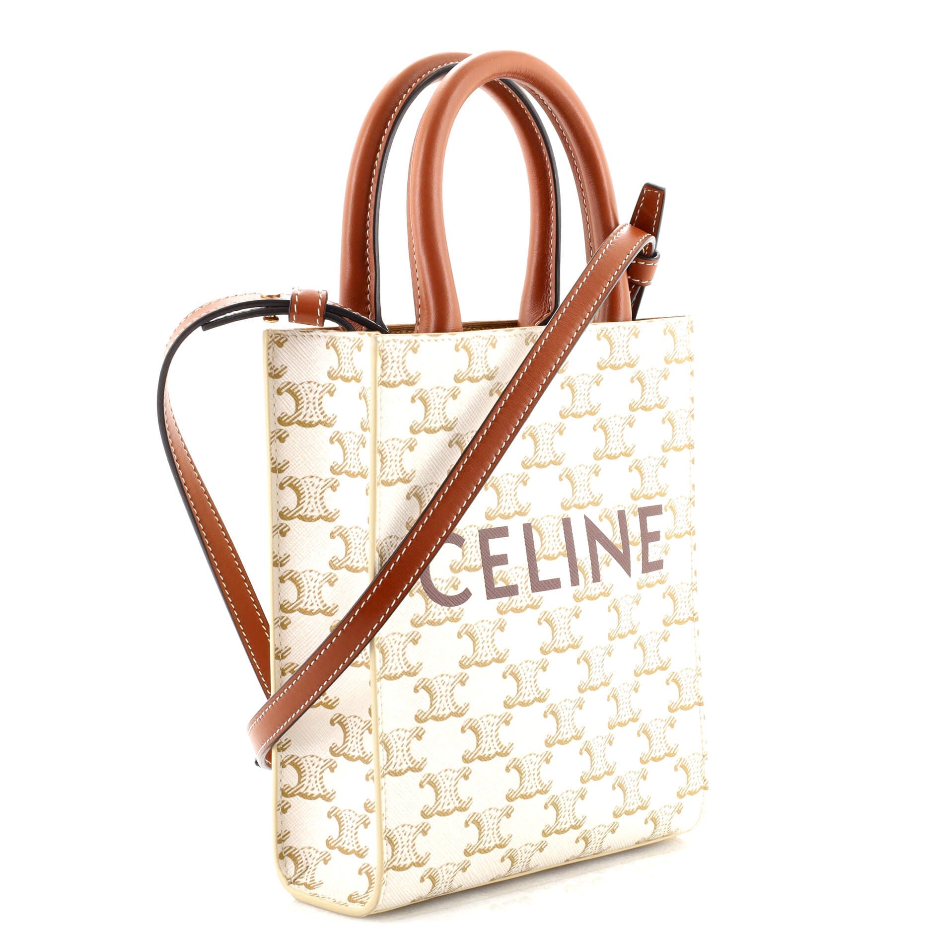 Vertical Cabas Tote Triomphe Coated Canvas Mini