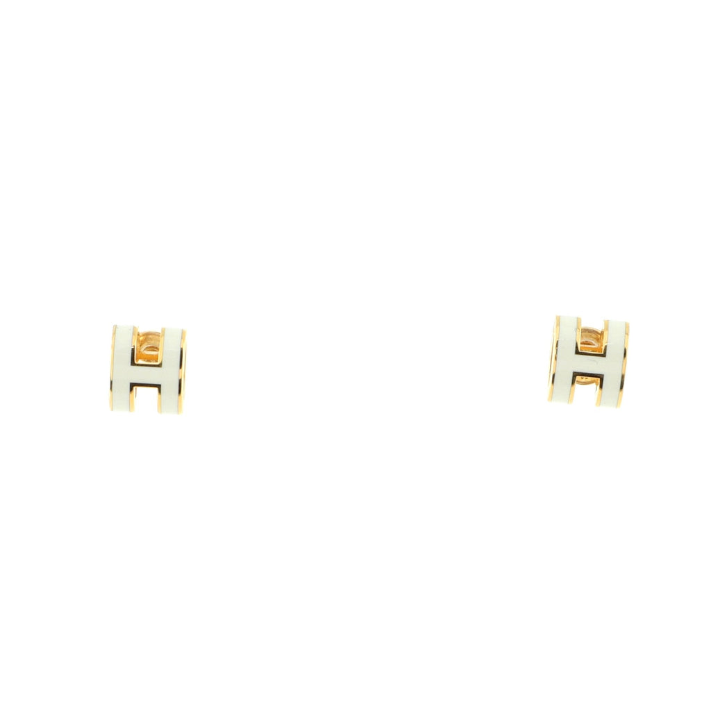 Pop H Stud Earrings Metal and Enamel Mini