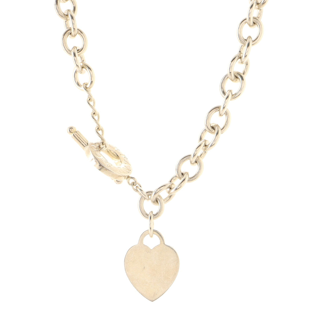 Heart Tag Choker Necklace Sterling Silver