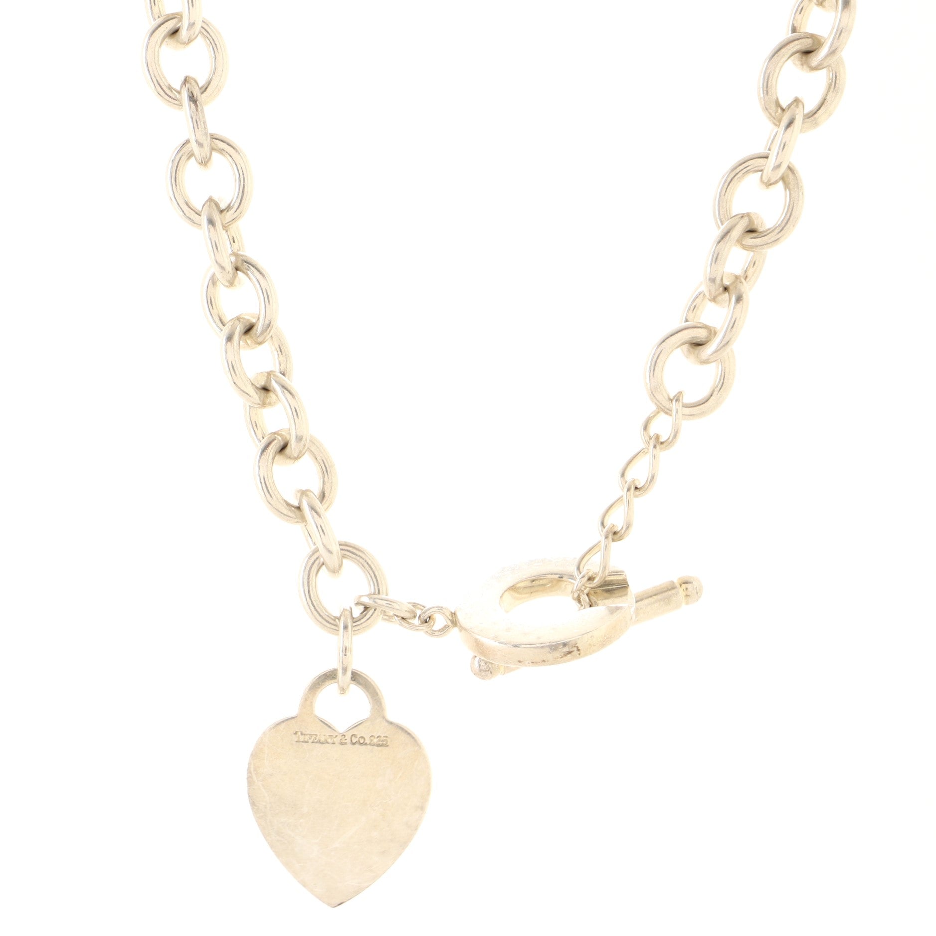 Heart Tag Choker Necklace Sterling Silver