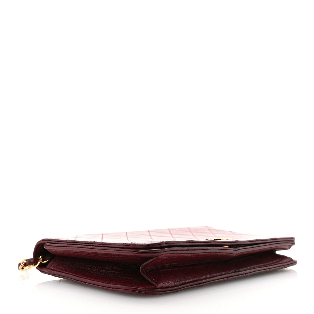 Lambskin Quilted Small Single Flap Bordeaux
