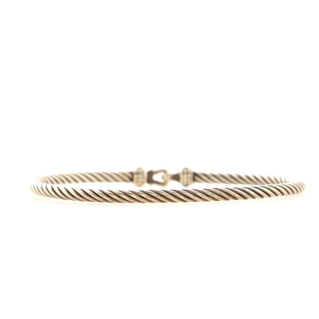 Cable Buckle Bracelet Sterling Silver and Diamond 3mm