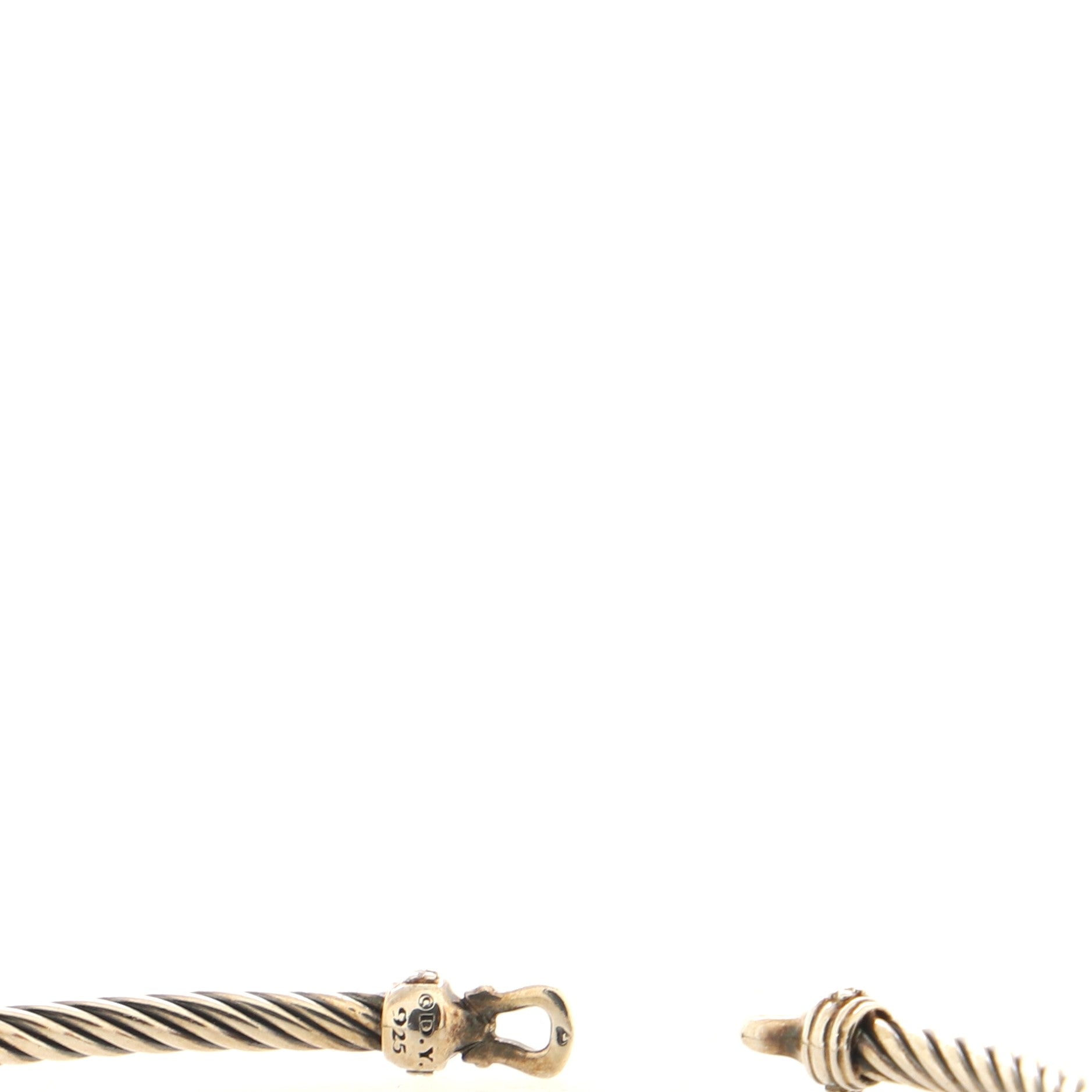 Cable Buckle Bracelet Sterling Silver and Diamond 3mm