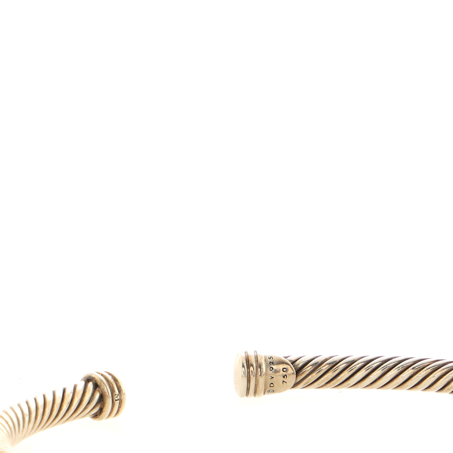 X Cable Bracelet Sterling Silver with 18K Yellow Gold 4mm