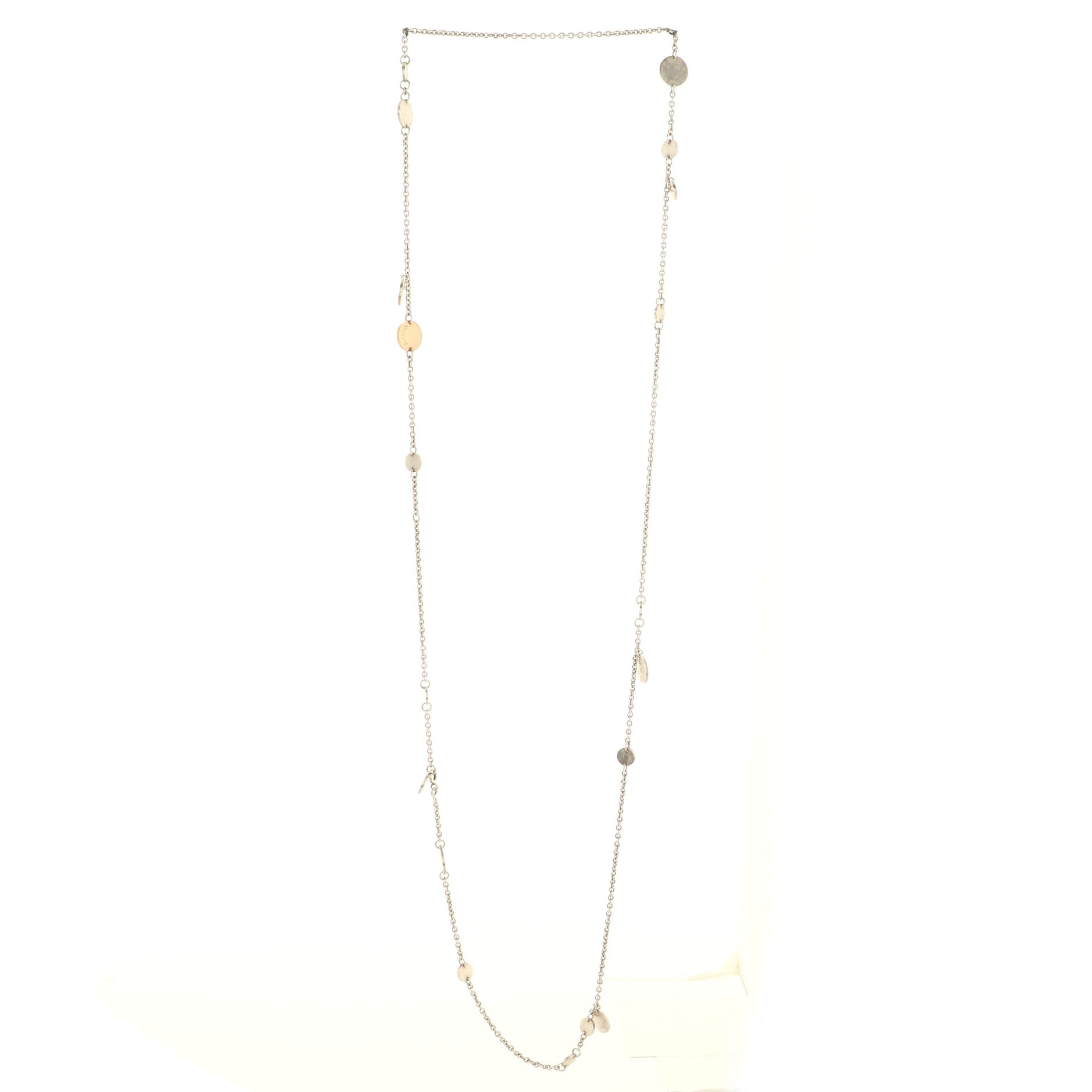 Confetti Long Necklace Sterling Silver and 18K Rose Gold