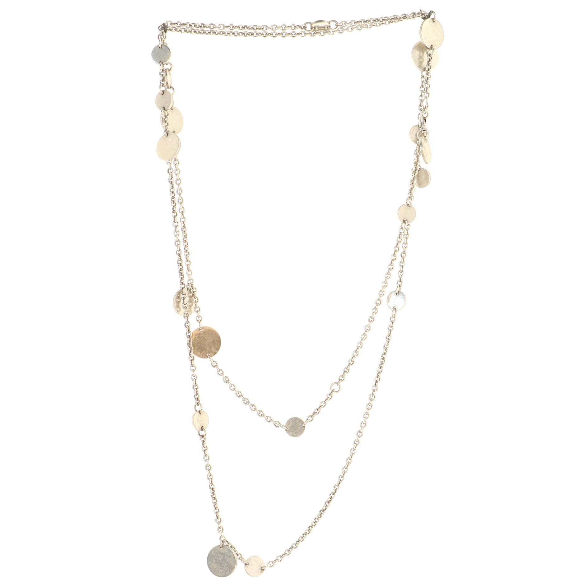 Confetti Long Necklace Sterling Silver and 18K Rose Gold