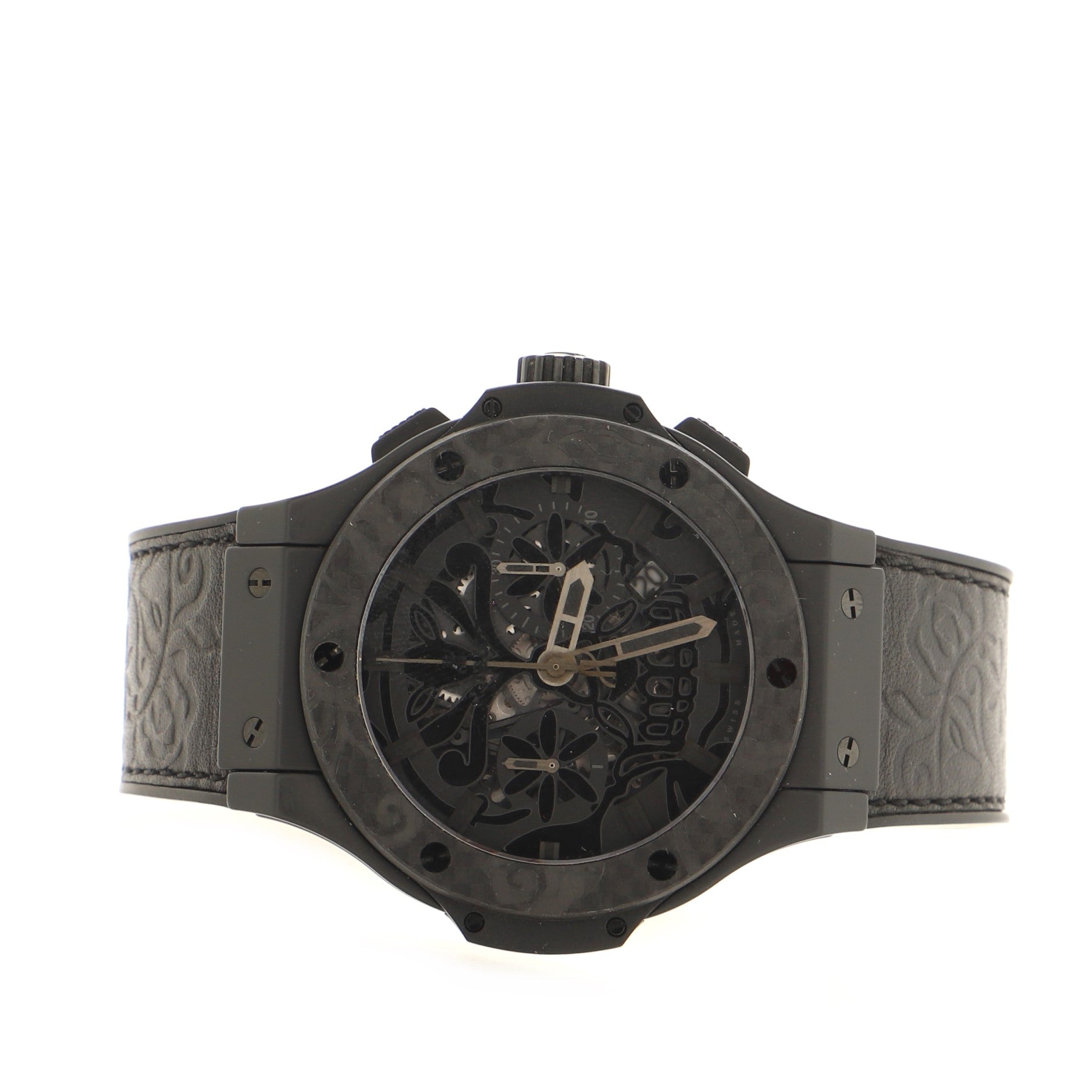 Big Bang Aero Bang Sugar Skull Automatic Watch Ceramic with Carbon and Rubber Calfskin 44