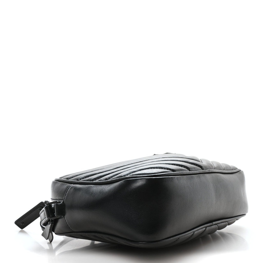 Calfskin Matelasse Monogram Monochrome Lou Camera Bag Black