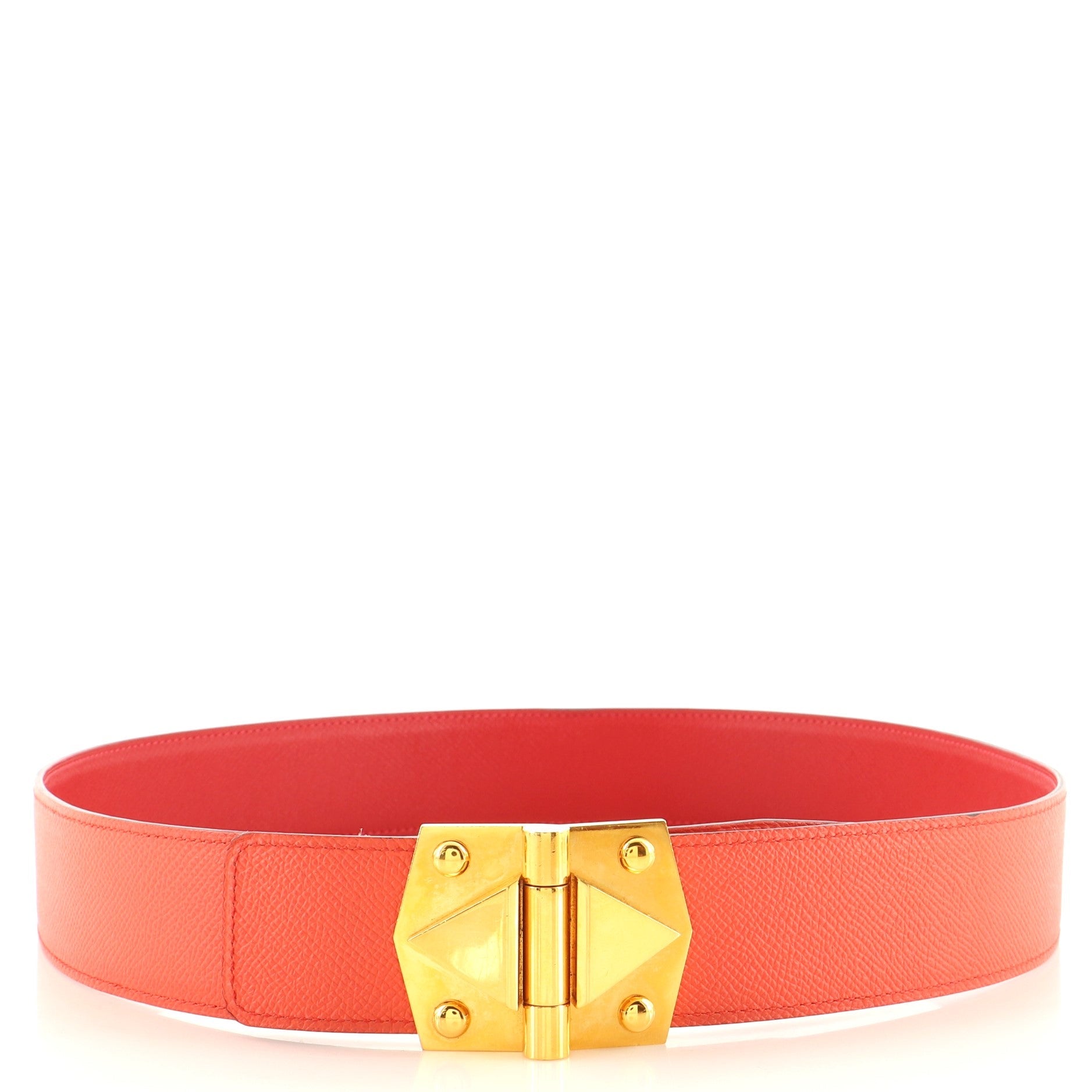 Hinge Buckle Belt Leather Wide 85