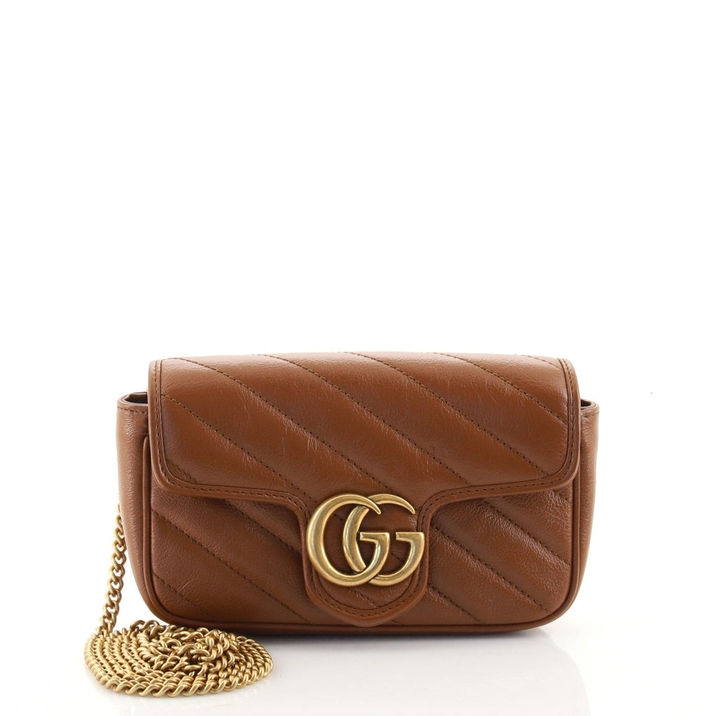 GG Marmont Flap Bag Diagonal Quilted Leather Super Mini