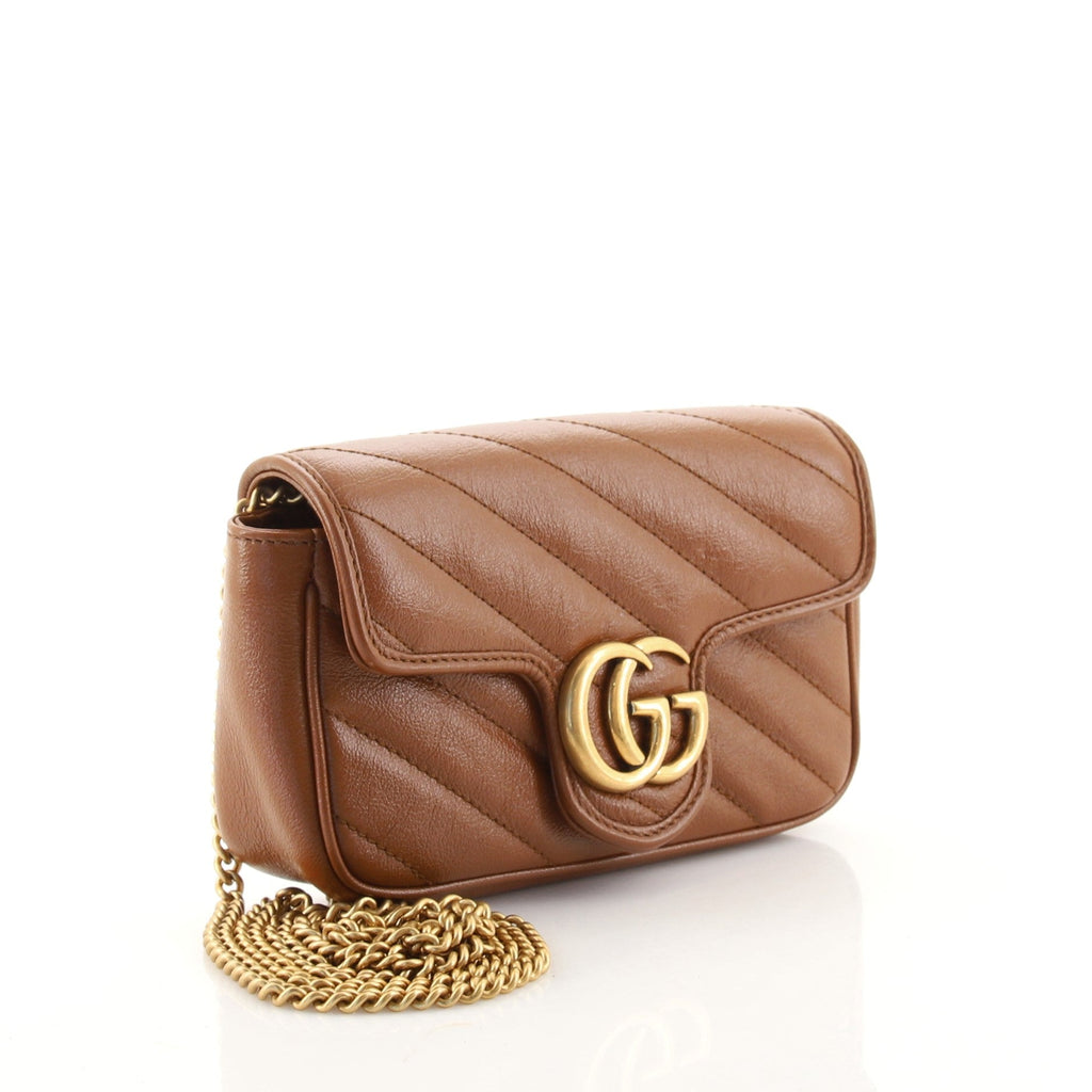 GG Marmont Flap Bag Diagonal Quilted Leather Super Mini