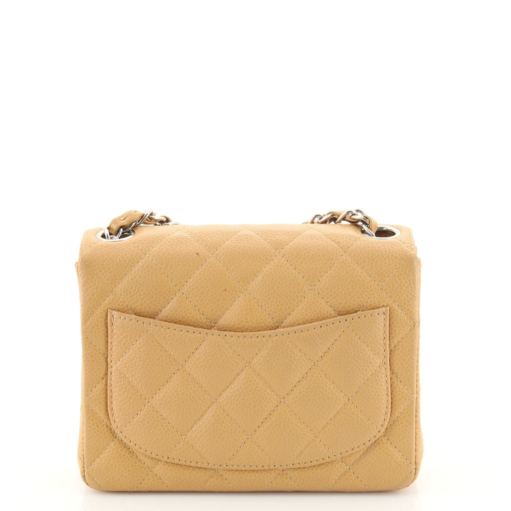 Vintage Square Classic Single Flap Bag Quilted Caviar Mini