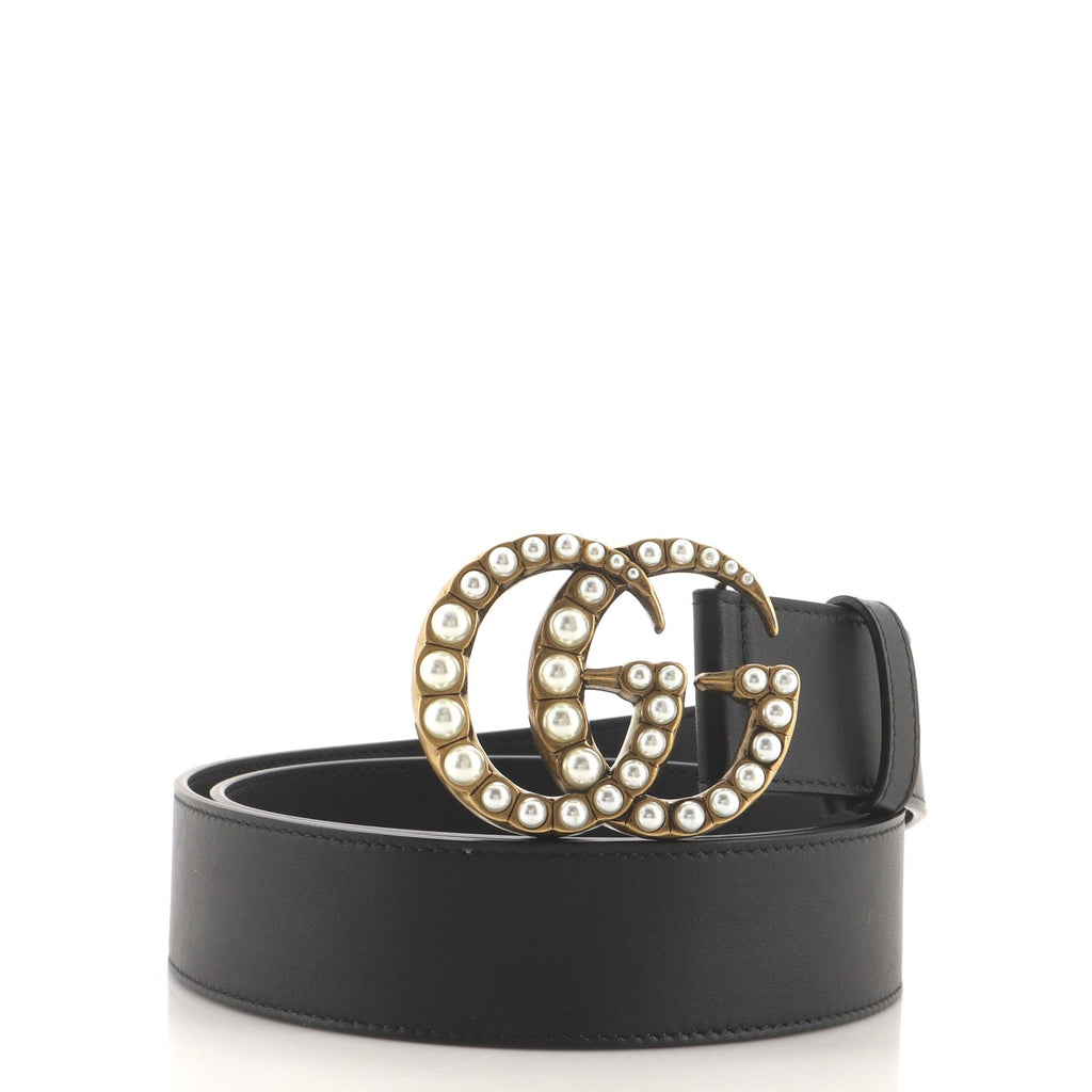 Pearly GG Marmont Belt Leather Wide 100
