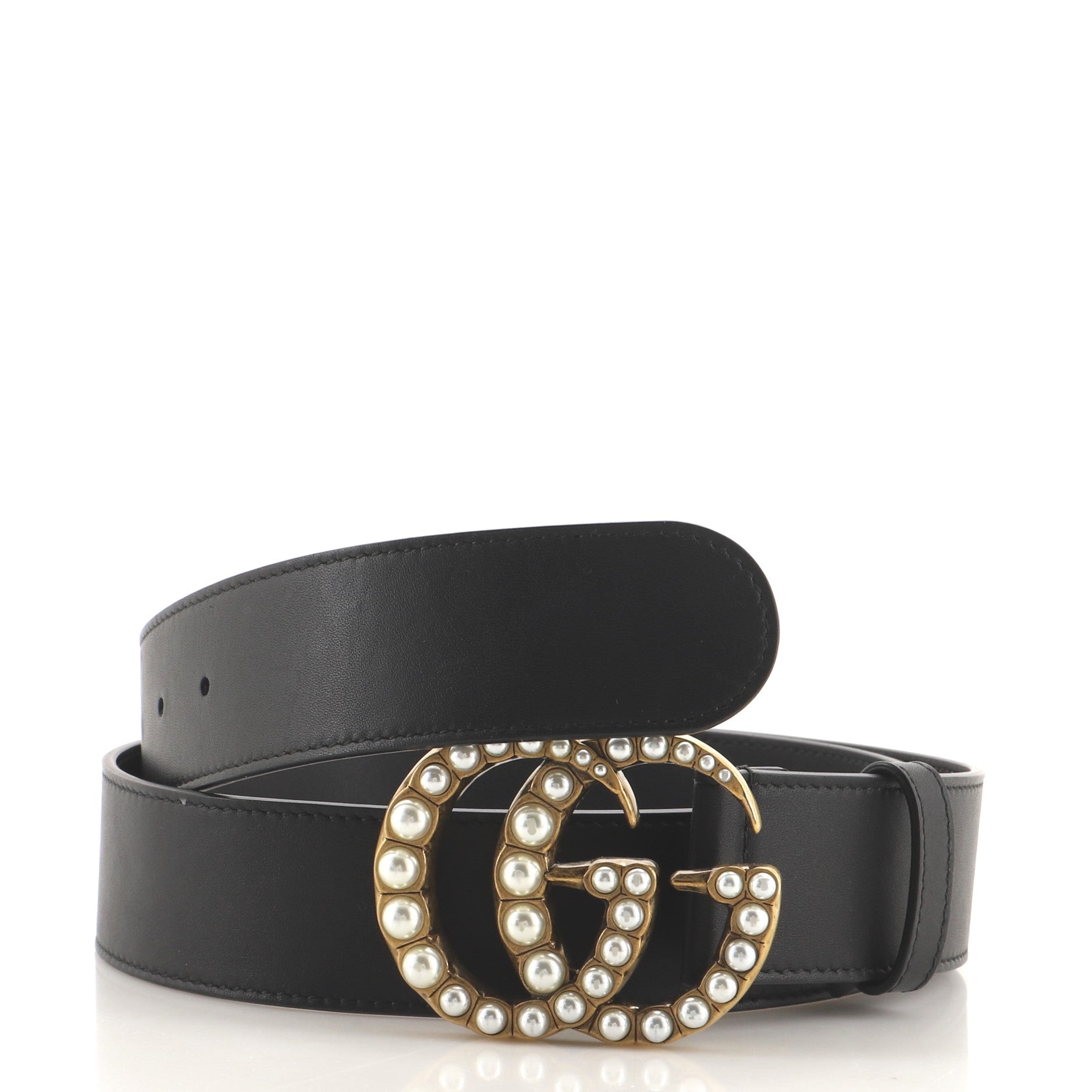 Pearly GG Marmont Belt Leather Wide 100