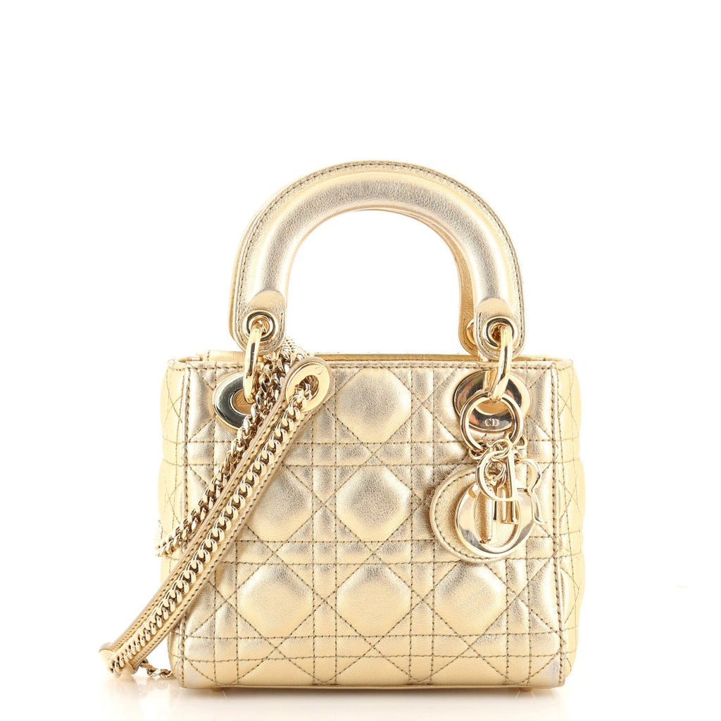 Lady Dior Chain Bag Cannage Quilt Lambskin Mini