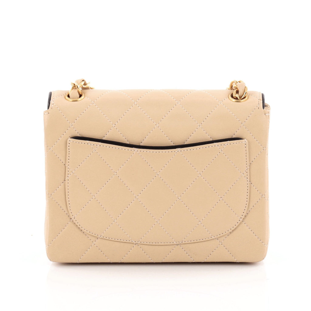 Vintage Square Classic Single Flap Bag Quilted Lambskin Mini