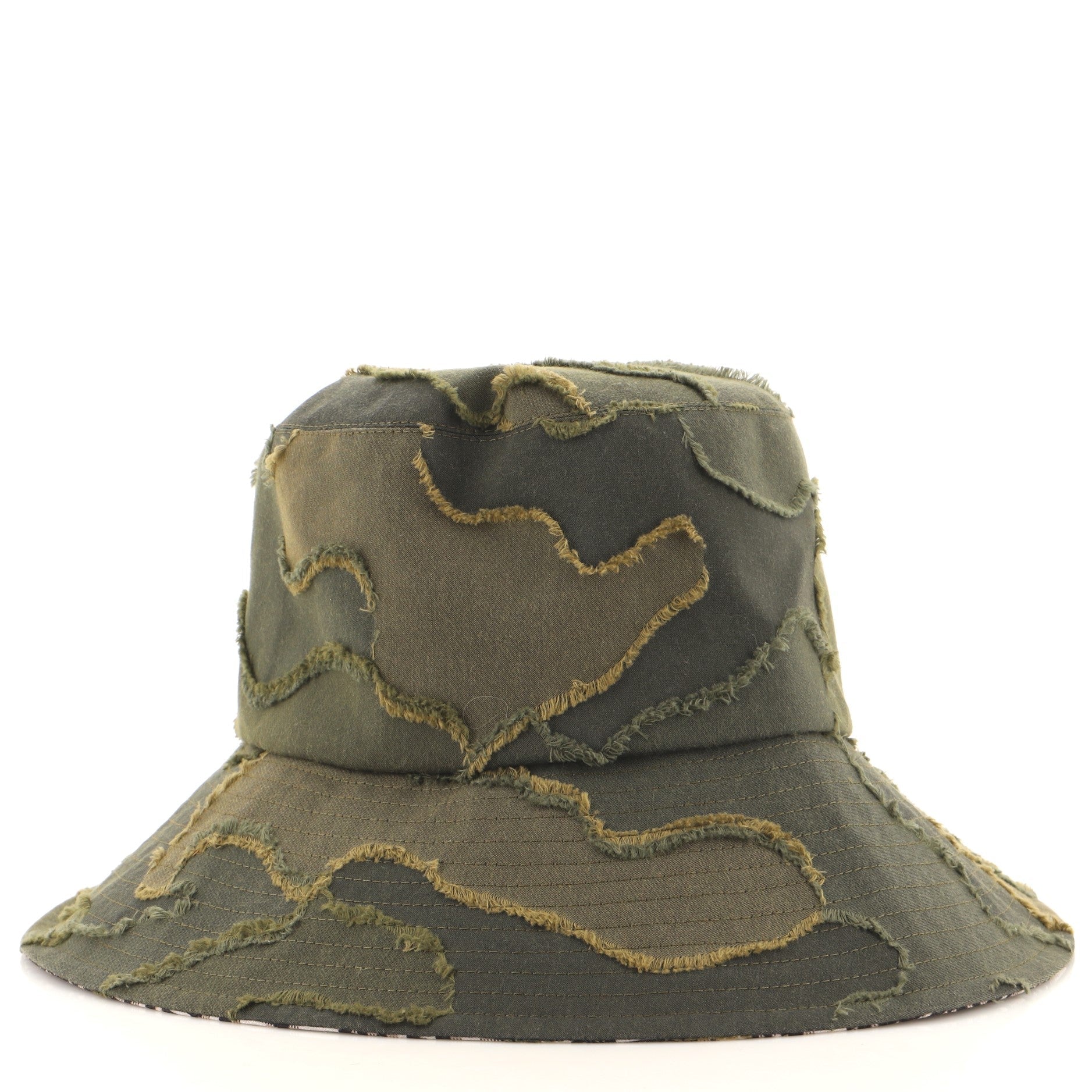 Teddy D Bucket Hat Oblique and Camouflage Embroidered Canvas XXL