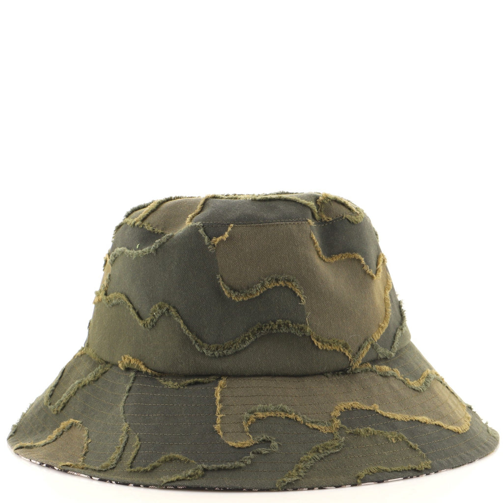Teddy D Bucket Hat Oblique and Camouflage Embroidered Canvas XXL