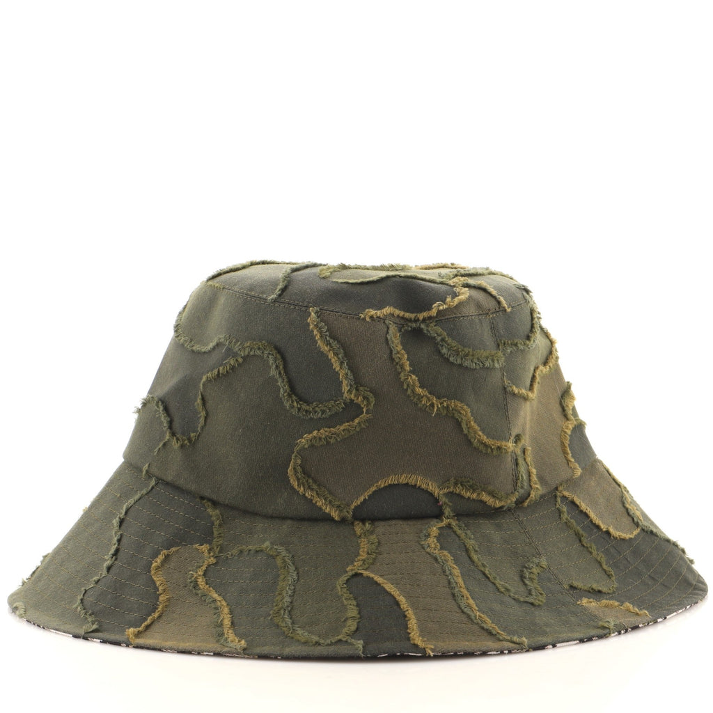 Teddy D Bucket Hat Oblique and Camouflage Embroidered Canvas XXL