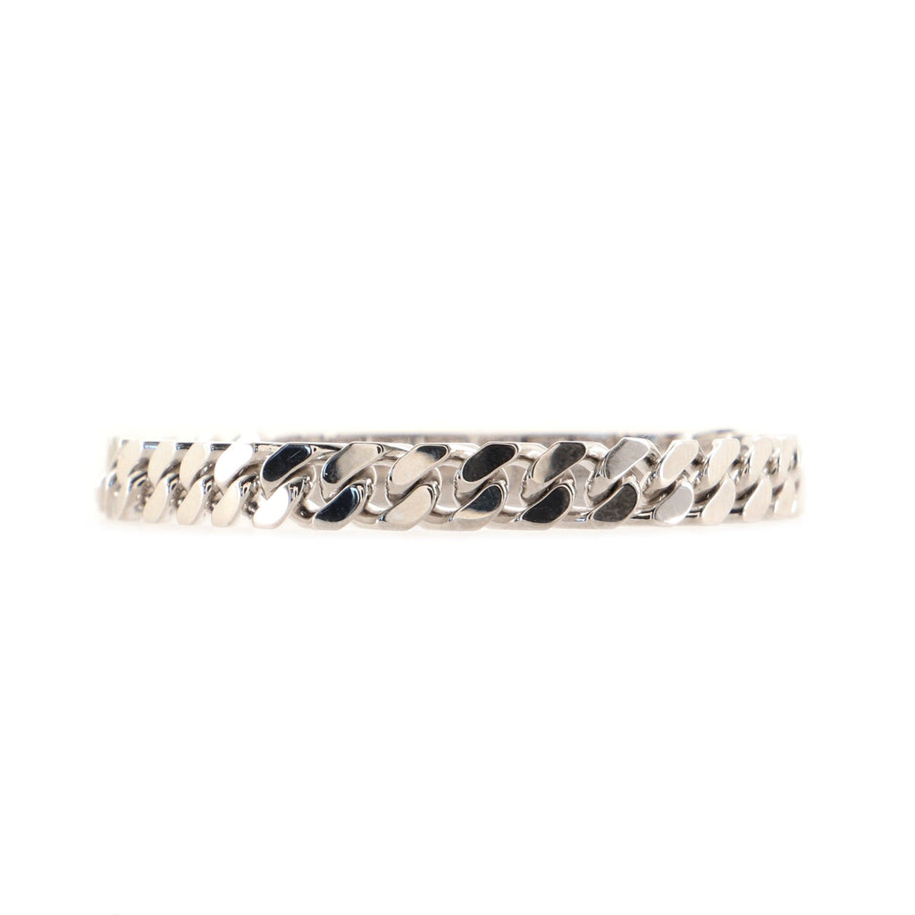 Kelly Gourmette Bracelet 18K White Gold and Pave Diamonds Extra Small