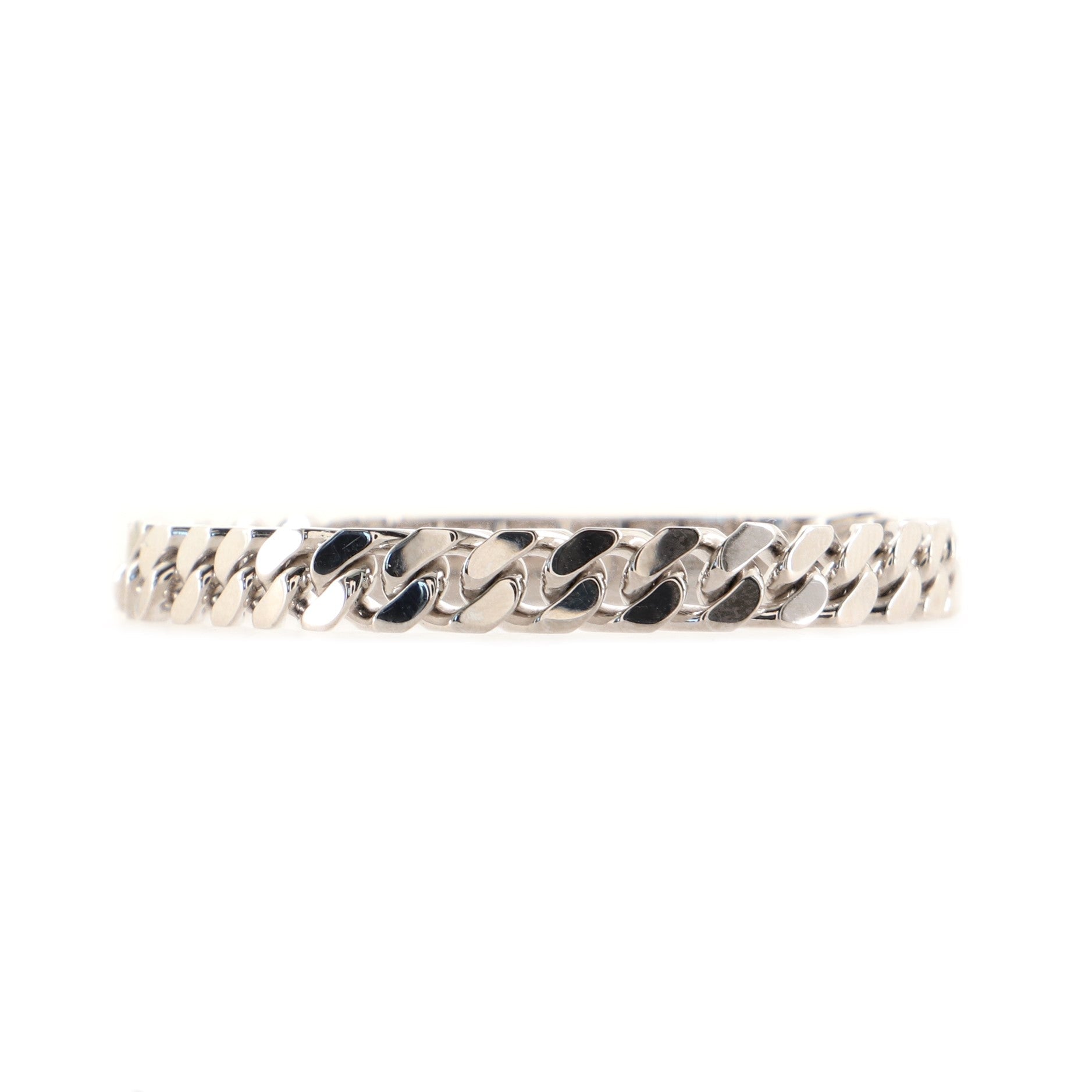 Kelly Gourmette Bracelet 18K White Gold and Pave Diamonds Extra Small